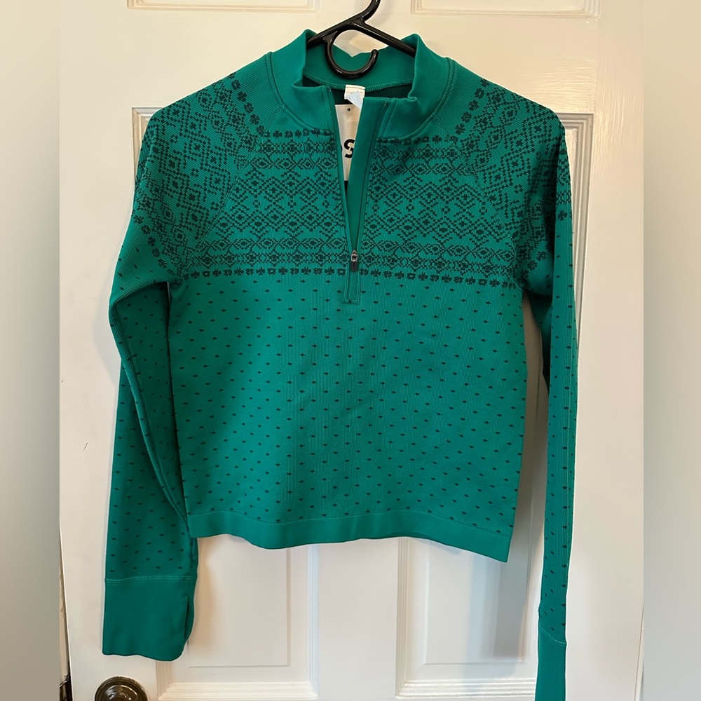 NWT DSG Fair Isle Quarter-Zip Moisture Wicking Top